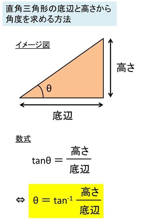 斜坡角度計算|底辺と高さから角度と斜辺を計算